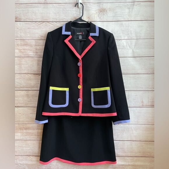 VINTAGE STUDIO‎ G COLOR BLOCK SKIRT SET - Picture 1 of 11